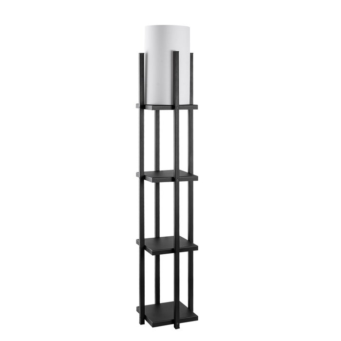 Opviq Lámpara de pie negra con cuerpo de metal Opviq Lámpara de pie negra con cuerpo de metal